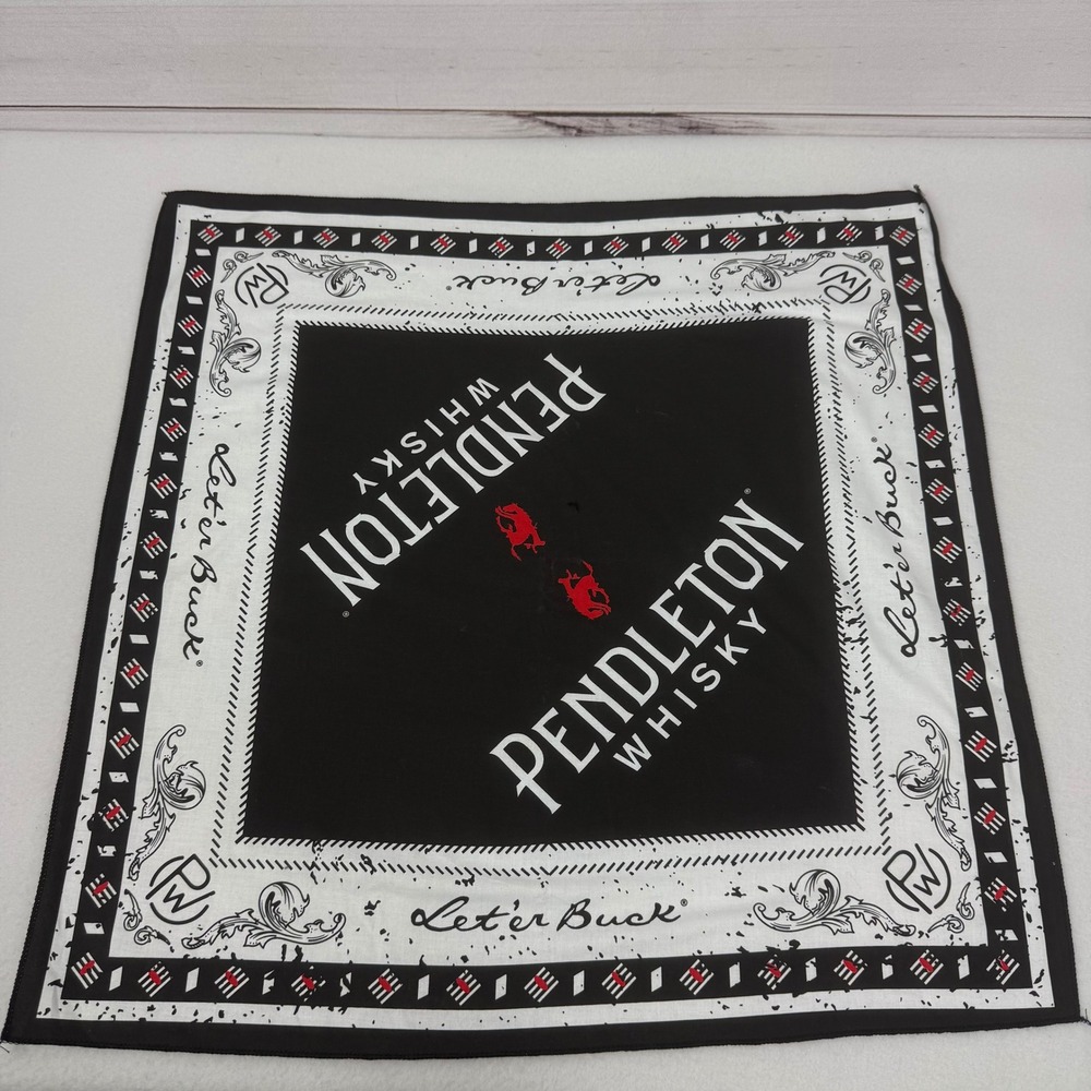 Pendleton Whisky Bandana Scarf‎ Square Logo Print